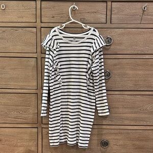 Tea Collection Black and White Striped Kids Dress